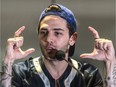 Xavier Dolan speaking at Trudeau Airport in Dorval on May 23, 2016 upon his return from Cannes, where he was awarded the Grand Prix for his film, Juste la fin du monde (It's Only the End of the World).