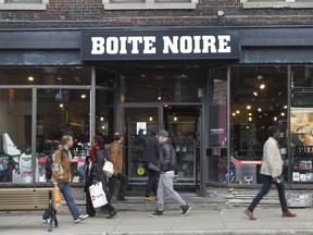 In this file photo from May 5, 2016, La Boîte Noire is selling its stock and closing down. It was located on Mont-Royal street in Montreal.