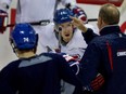 Canadiens head coach Michel Therrien, right, is "extremely passionate about winning," says former Habs right-winger Dale Weise, centre, at team practice in 2014.