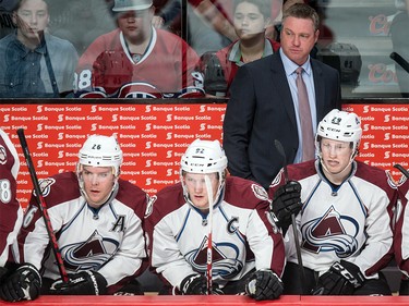 March 18, 2014: Colorado Avalanche head coach Patrick Roy looks on during the first period of their NHL hockey match against the Montreal Canadiens at the Bell Centre.