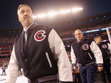 Feb. 27, 2016: Patrick Roy of the Colorado Avalanche heads out to coach against the Detroit Red Wings at Coors Field during the 2016 Coors Light Stadium Series game in Denver, Colorado.