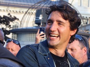 Prime Minister Justin Trudeau before The Tragically Hip show in Kingston, Ont. on Saturday, August 20, 2016.