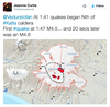 Tweet by Jeannie Curtis — @VolcanoJeannie — shows tremors around the volcano Katla in Iceland.