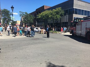 First responders on the scene were a pedestrian was struck by a car, corner of Wellington and Rielle Streets in Verdun, Tuesday Aug. 23, 2016.