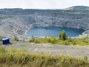 The open pit of the now closed Jeffrey mine is seen Wednesday, August 10, 2016 in Asbestos, Que.