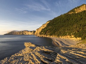 Seashore cliffs of the Forillon National Park are pictured in an undated handout photo.