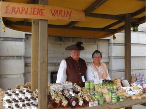 Vendors in 18th century costume will sell the traditional products of New France at this weekend's public market at Pointe à Callière. Credit: Pointe à Callière Archeology and History Museum