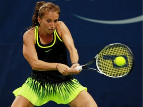 Annika Beck of Germany (shown in this file photo) was beaten 2-6, 7-5, 6-3 by Barbora Stefkova of the Czech Republic at the Coupe Banque Nationale in Quebec City, Tuesday Sept. 13, 2016.