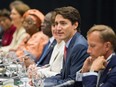 Canadian Prime Minister Justin Trudeau speaks Friday at a luncheon during the Fifth Replenishment Conference of the Global Fund to Fight AIDS, Tuberculosis and Malaria, in Montreal.