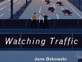 A detail from the cover illustration for Watching Traffic, a YA novel by Jane Ozkowski.