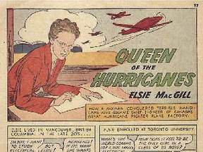 Elsie MacGill was portrayed as Queen of the Hurricanes in a cartoon from the 1940s.  The Borough of Saint-Laurent will be naming a street after MacGill.