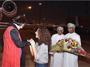Concordia professor Homa Hoodfar arrives in Oman on Monday, Sept. 26, 2016.