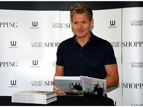 Dec. 2013: Gordon Ramsey meets fans and signs copies of one of his cookbooks in London.