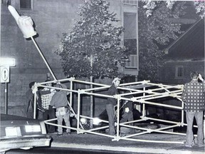 City workers, acting on orders from then-mayor Jean Drapeau, demolished Corridart, a public art exhibition on July 14, 1976 on the eve of the Montreal Olympics.