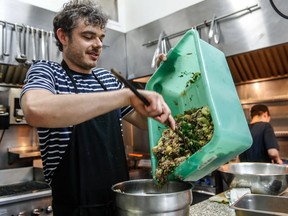 Marc Cohen says organizing last year's inaugural Mission Possible fundraiser for the Mile End Community Mission was both terrifying and rewarding. "It was essentially this dream team of Montreal restaurant staff working together,” says Cohen, pictured in Lawrence restaurant's kitchen preparing his monthly dinner for Mission residents in August.