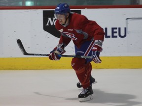 Michael McCarron in action during the first day of Canadiens' rookie camp at Bell Sports Complex in Brossard on September 15, 2016.