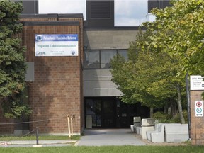 The main entrance at Polyvalente Hyacinthe-Delorme, on Sept. 19, 2016.