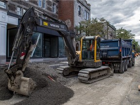 Construction on Saint-Denis St. around Rachel St. in Montreal, on Friday, September 2, 2016.
