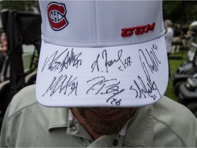 The Montreal Canadiens held their annual golf tournament in Laval-sur-le-Lac, on Tuesday, September 20, 2016, and fans of all ages love autographs, like Yannick Boulanger.