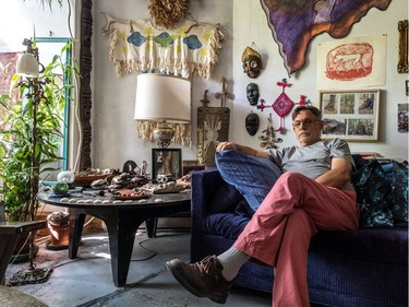 Jason Cohen in his living room. Cohen, in his early 70s, has lived in his apartment - part of the Milton Park Coop - for over 40 years. (Dave Sidaway / MONTREAL GAZETTE)