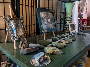 Cohen used these stones to illustrate the tree of life in his living room. (Dave Sidaway / MONTREAL GAZETTE)