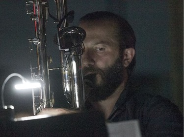 Saxophonist Colin Stetson performs Sorrow, his reimagining of Górecki's Third Symphony, at the Ukrainian Federation as part of the POP Montreal festival on Friday, Sept. 23, 2016.