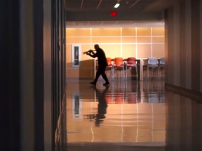 Screengrab from a video describing what to do in the event of a shooter on campus being distributed to staff at McGill University, for them to disseminate to students, in Montreal Thursday, Sept. 8, 2016.