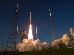 The United Launch Alliance Atlas V rocket carrying NASA's Origins, Spectral Interpretation, Resource Identification, Security-Regolith Explorer (OSIRIS-REx) spacecraft lifts off Sept. 8, 2016.