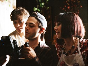 Xavier Dolan with Léa Seydoux and Nathalie Baye (L-R) on the set of Dolan's film Juste la fin du monde (It's Only the End of the World).