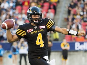 Tiger-Cats quarterback Zach Collaros has 15 touchdowns in five games this season, while being intercepted a modest four times.