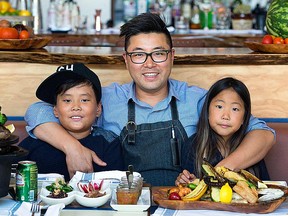 Relatives from around the world join celebrated chef Antonio Park and his family, including son Alexander, 9, and daughter Naomi, 8, during Thanksgiving. He starts preparing the feast about a week in advance.