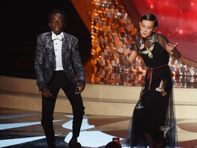 Millie Bobby Brown (with Stranger Things co-star  Caleb McLaughlin at the Emmy Awards in September 2016) isn't likely to get the hefty payment her father wants from talent agencies.