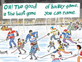 Gary Clement populates his illustrations for The Hockey Song with a diverse cast of characters.