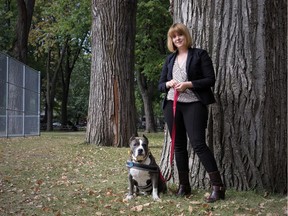 Athena with Odette Lours on a lunchtime stroll through Lafontaine Park.

(Photo by Paul Labonté)