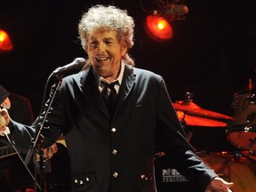 In this Jan. 12, 2012, file photo, Bob Dylan performs in Los Angeles. Dylan will be performing at the Bell Centre on June 30 as part of the Montreal International Jazz Festival.