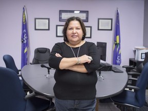 Prosecutor Bonnie Cole stands in the courtroom of the first independent indigenous court in Akwesasne. The court, the first of its kind in Canada, adjudicates 32 laws that were enacted on the Mohawk territory.