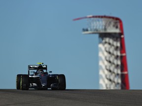 Nico Rosberg steers his Mercedes during practice for the United States Grand Prix at Circuit of the Americas in Austin, Tex.