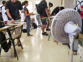 Add September to the month when many schools are overheated, with air not circulating.
