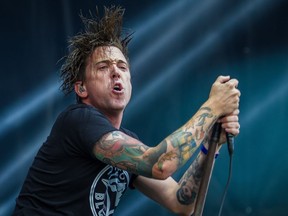 Benjamin Kowalewicz of Billy Talent performs at the Heavy Montréal festival in Parc Jean-Drapeau in August 2015.