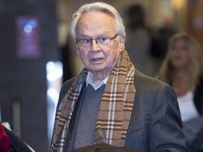 Former Liberal organizer Jacques Corriveau arrives to hear the judges instructions to the jury before they begin deliberations in his trial on charges of influence peddling, money laundering and forgery, at the courthouse, Thursday, Oct. 27, 2016, in Montreal.