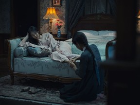 Lady Hideko (Kim Min-hee) and Sook-hee (Kim Tae-ri) become entwined and entangled in Park Chan-wook's unpredictable period piece The Handmaiden.