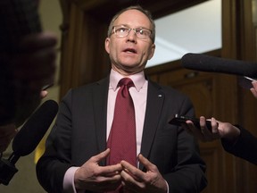 Quebec Public Security Minister and Municipal Affairs Minister Martin Coiteux at the legislature in Quebec City in April 2016.