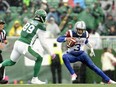 Alouettes quarterback Vernon Adams Jr. scrambles during first half CFL action against the Saskatchewan Roughriders in Regina on Saturday, Oct. 22, 2016.