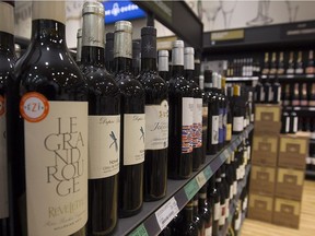 Red  wine on display at the SAQ located at Atwater Market on Tuesday December 29, 2015.