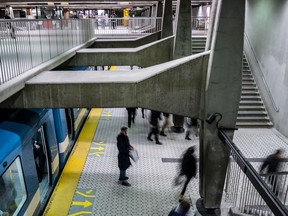 The Peel stop on Montreal's métro Green Line in Montreal.