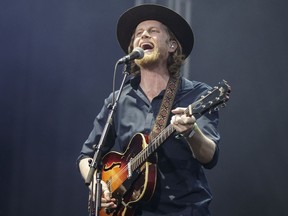 Wesley Schultz of the Lumineers performs at the Osheaga Music and Arts Festival in Parc Jean-Drapeau on July 29, 2016.