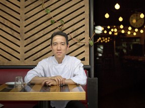 Chef and owner Hachiro Michael Fujise at his restaurant, Thazard,  on St-Laurent Blvd. in 2015.