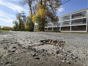 A stretch of rue Sainte-Anne in the Sainte-Anne-de-Bellevue area of Montreal. The section of road is directly in front École Secondaire Saint-Georges which is in Senneville.