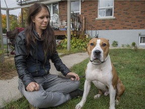 Stephanie Brabant says her pit bull Tank has been attacked three times by an area rottweiler