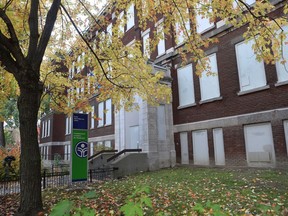 École Saint-Nom-de-Jésus, at the corner of Adam St. and Pie-IX Blvd. in Montreal is boarded up. A group of parents, teachers and school administrators are calling on the provincial government to invest $1 billion in infrastructure costs over the next 10 years.